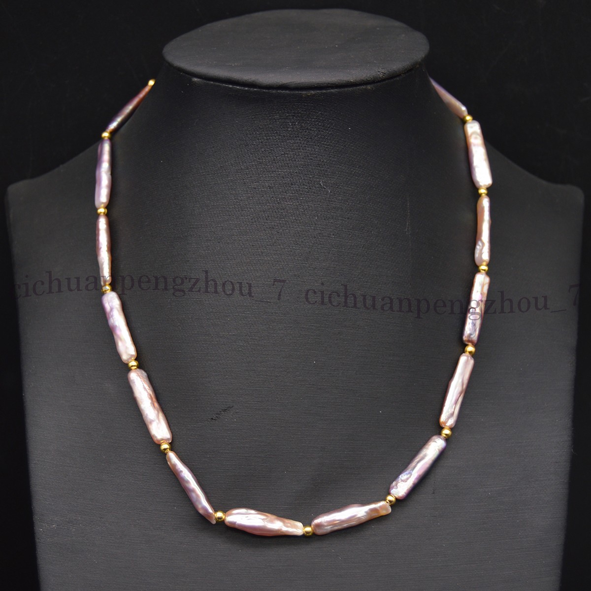 5x24mm Natural Freshwater Purple Rectangle Pearl Necklace Bracelet Earrings