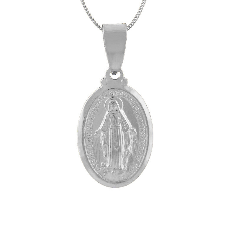 18K Yellow Gold GP Virgin Mary The Madonna Goddess Pendant Necklace Men Women