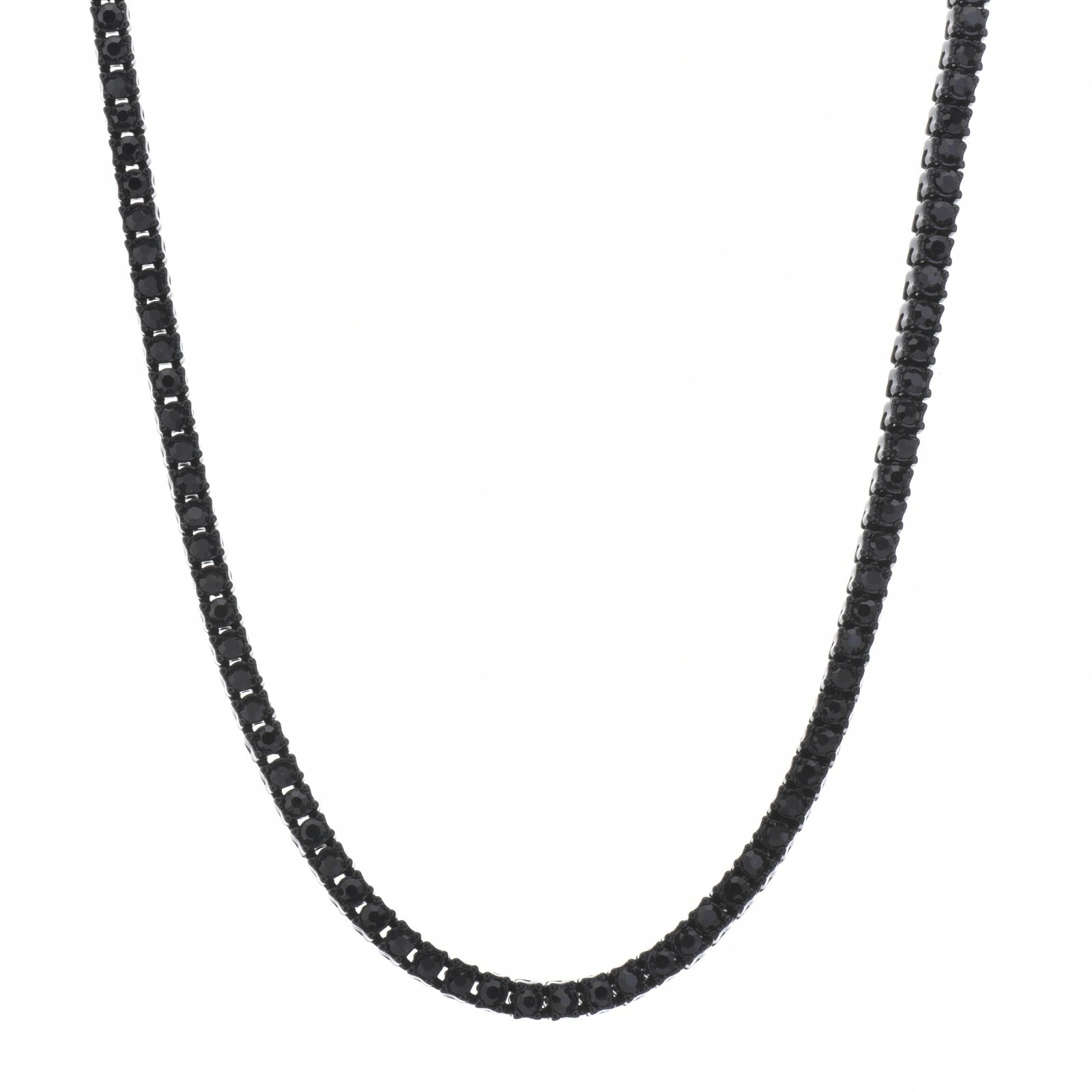 Fashion Black Plated Tennis Stone Chain Necklace 16″ / 18″ / 20″ / 22″ / 24″