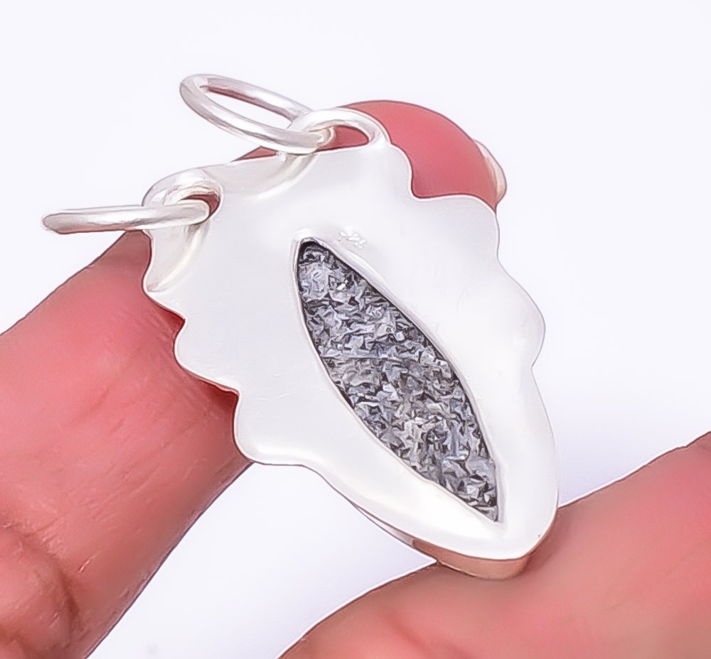 Rough Lvikite – Black Moonstone 925 Sterling Silver Bali Pendant 1.76″ A346