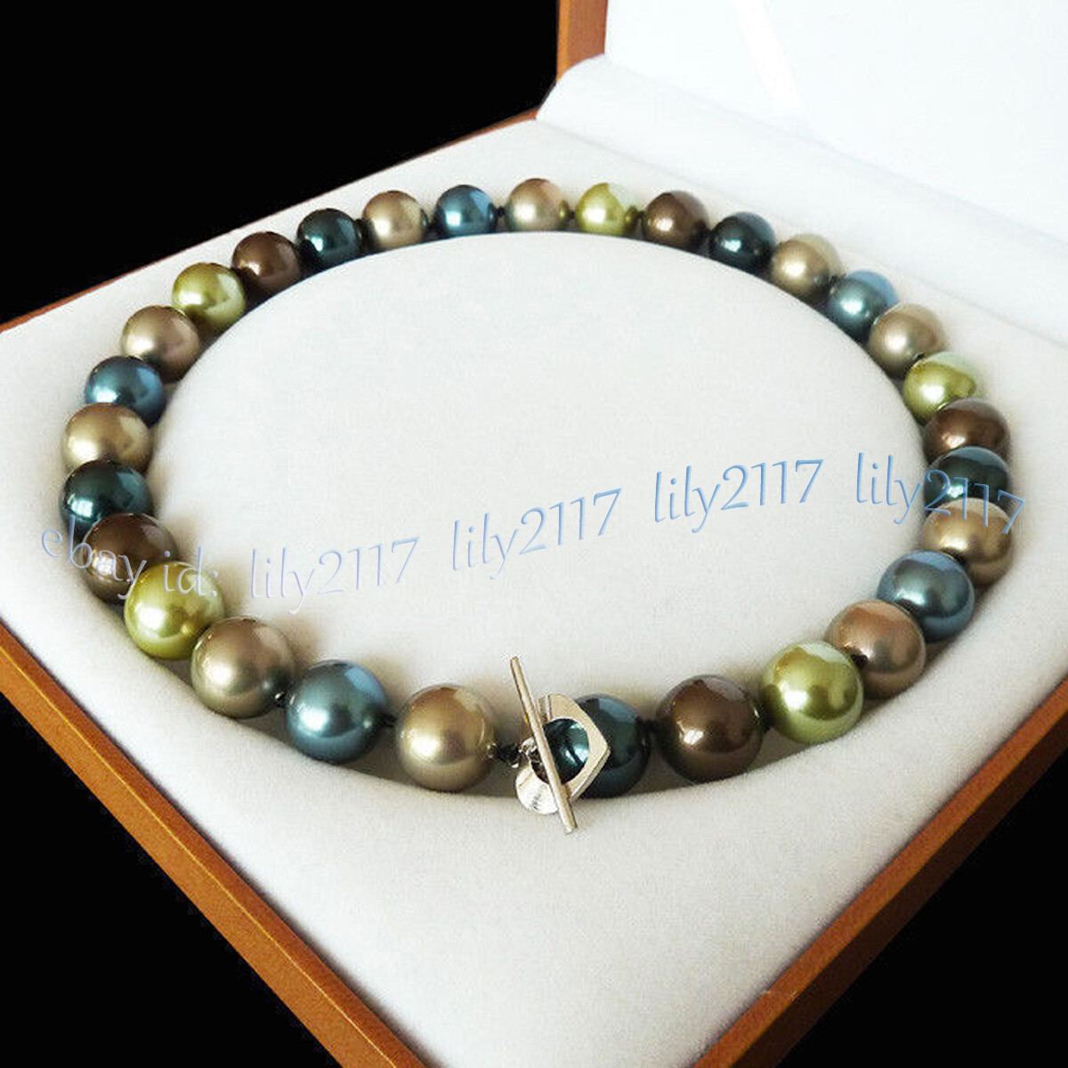 19” Beauty 8/10/12/14mm Multicolor South Sea Shell Pearl Round Beads Necklaces