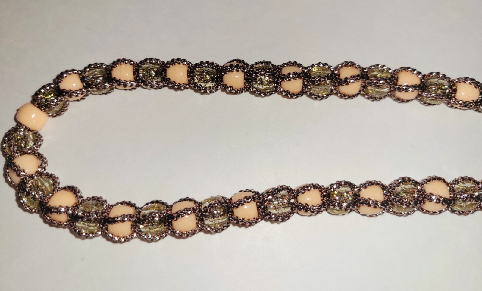 Vintage Western Bolo Tie Brown Silver Cord Silver Tone Concho Beaded Necklace