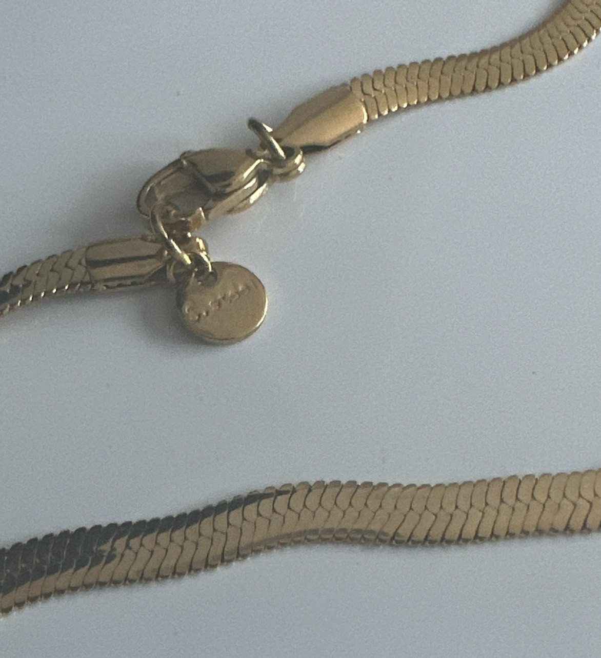 S. steel Beautiful Gold Tone Herringbone Chain Necklace Jewelry