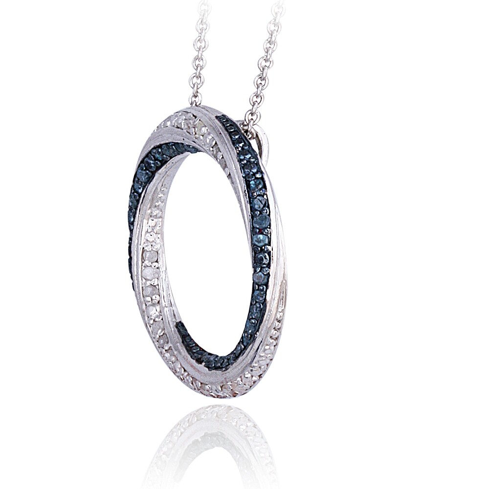 0.50ct TDW Blue & White Diamond Eternity Necklace