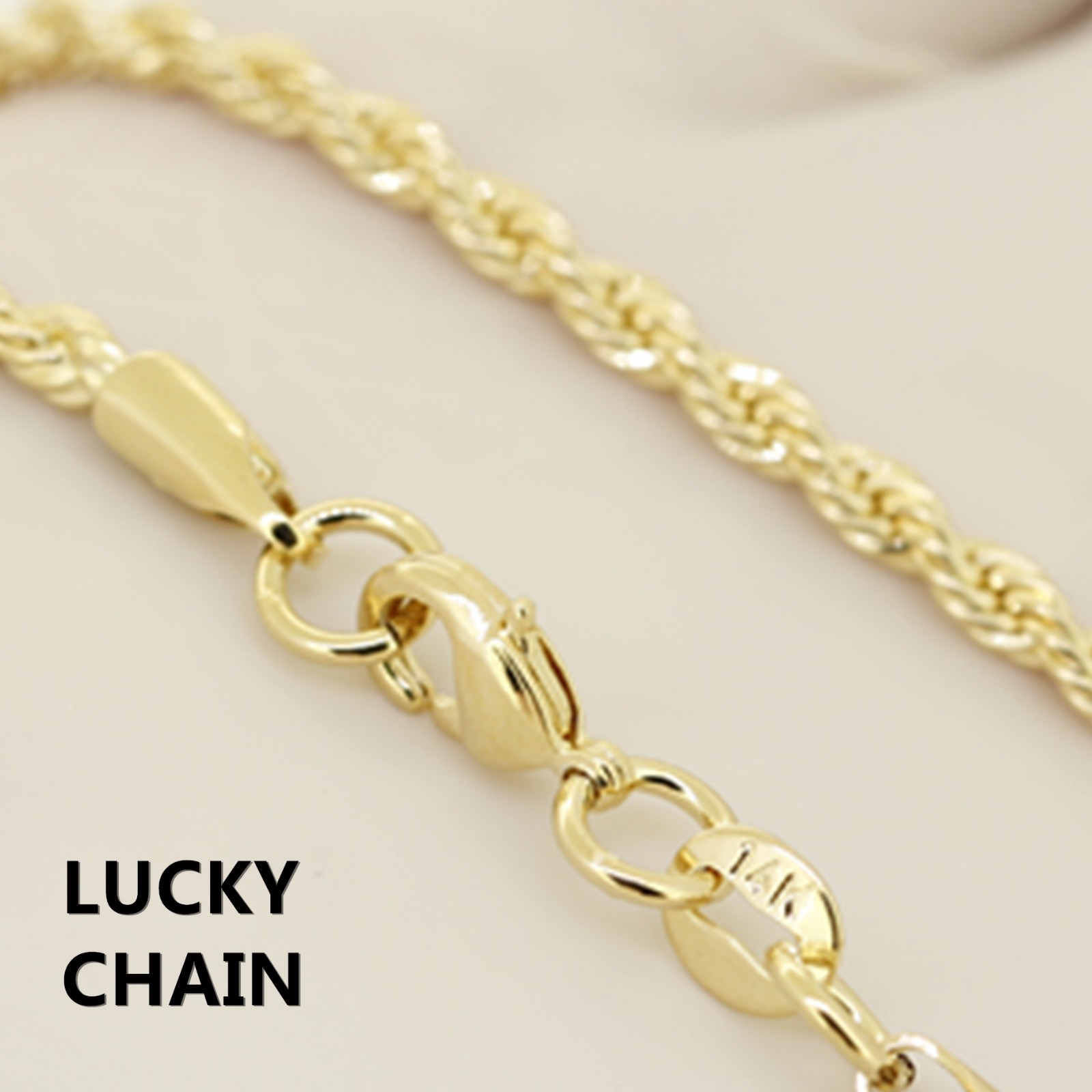 16”18”20”22”24”14K GOLD FILLED ROPE CHAIN NECKLACE 2.5mm 12g-16g