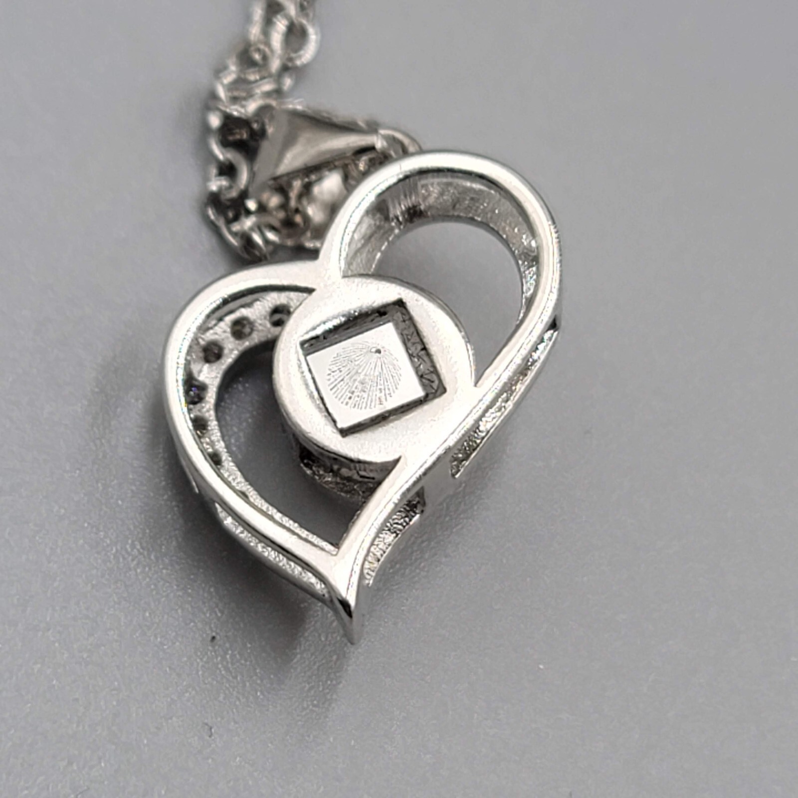 I LOVE YOU in 100 languages Heart Pendant Necklace Valentines Day Silver tone