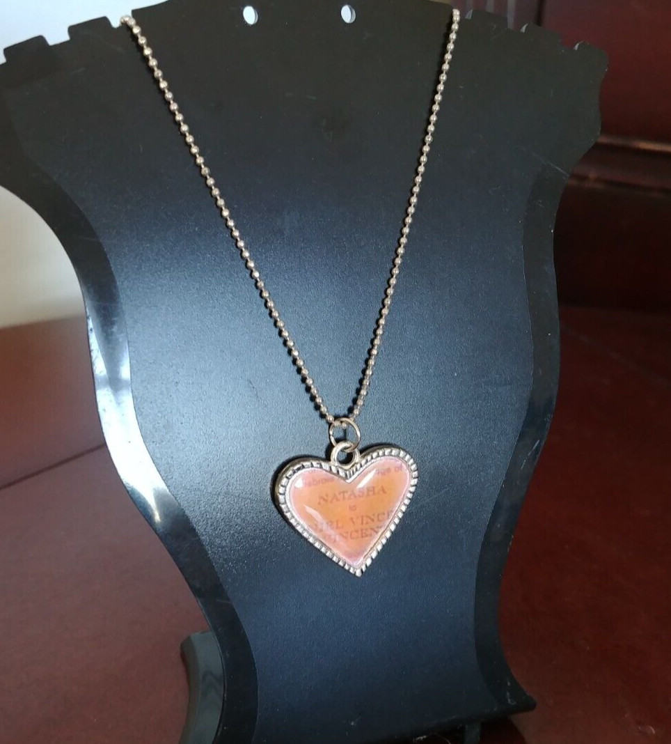 Fashion Tibetan Silver Enamel Pink Heart Beaded Necklace Pendant Women Jewelry