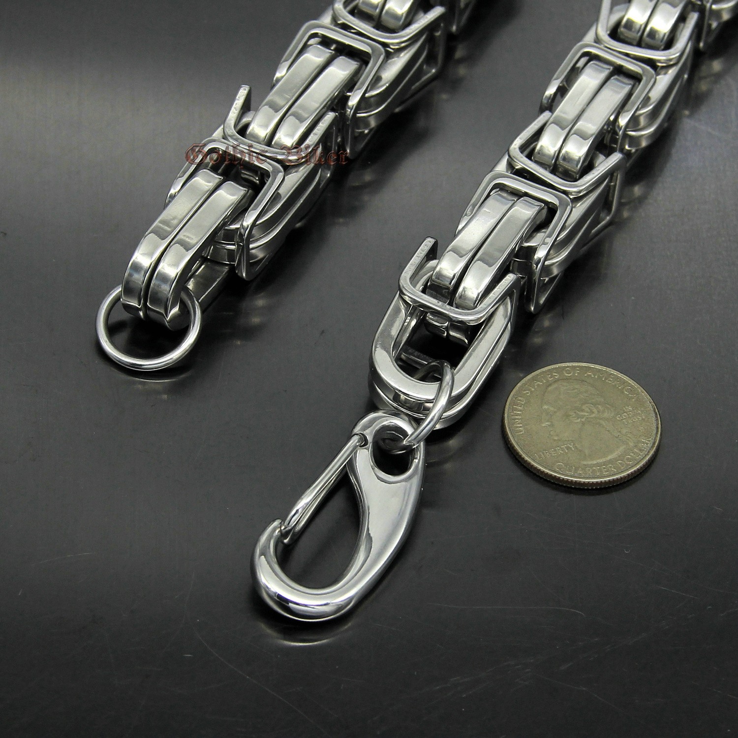 Men’s Thick Heavy Chain Stainless Steel Byzantine Link Huge Heavy Necklace 17mm