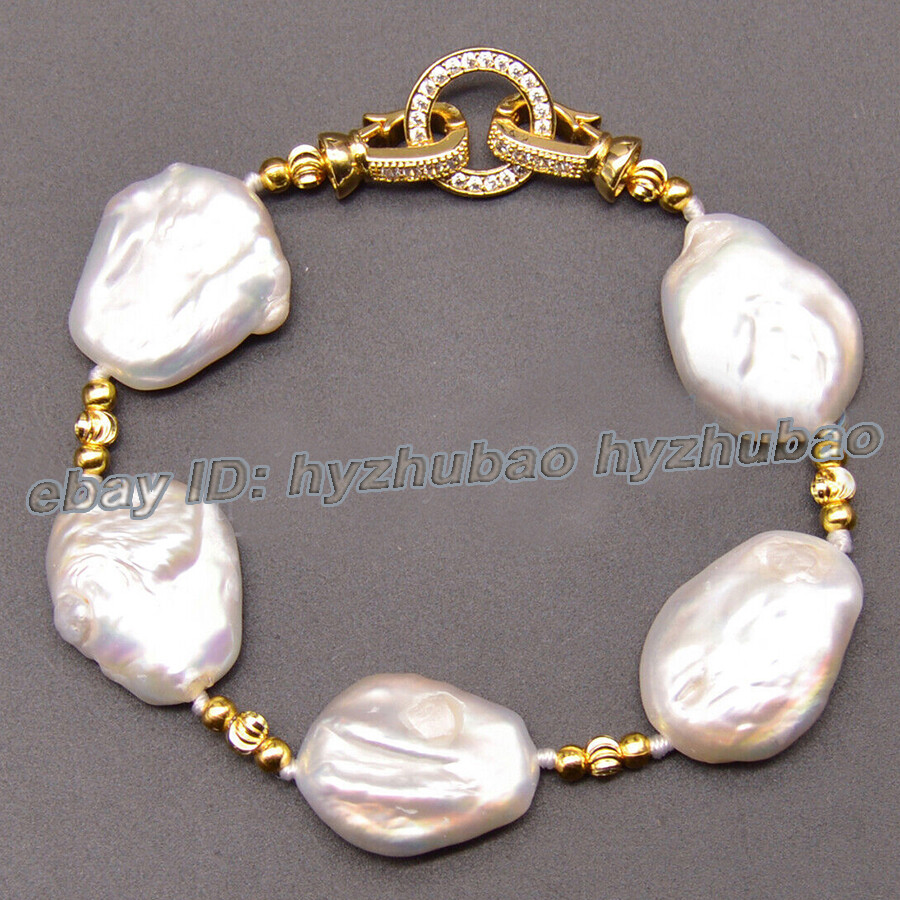 Huge 18-22mm South Sea White Flat Baroque Keshi Pearl Necklace Bracelet Earrings