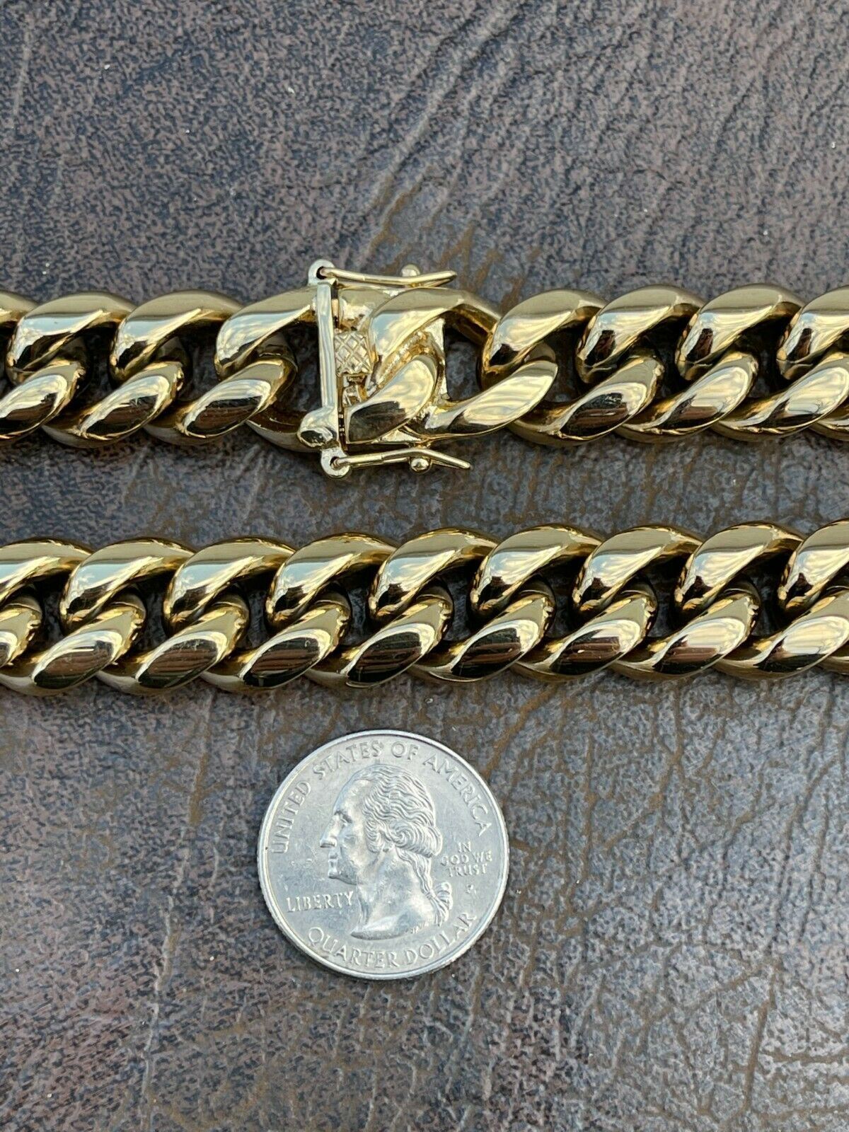 16mm Miami Cuban CHOKER Chain Solid 14k Gold Plated SS Necklace Unisex