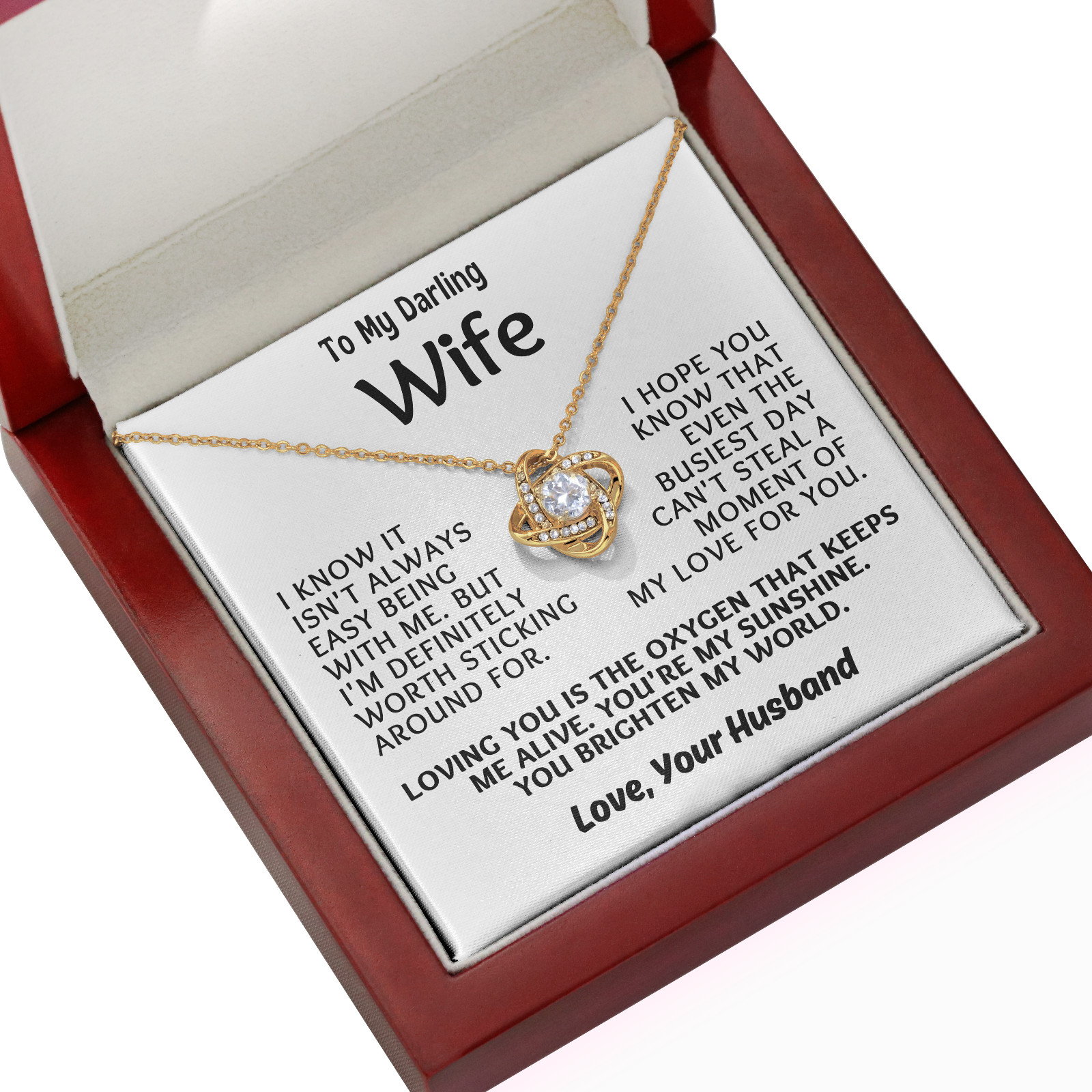 To My Wife Pendant Necklace Jewelry Gift For Women Birthday Anniversary Gift