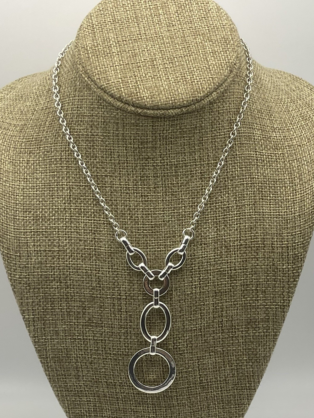 Swarovski Silver Tone Rhodium Finish necklace 16”