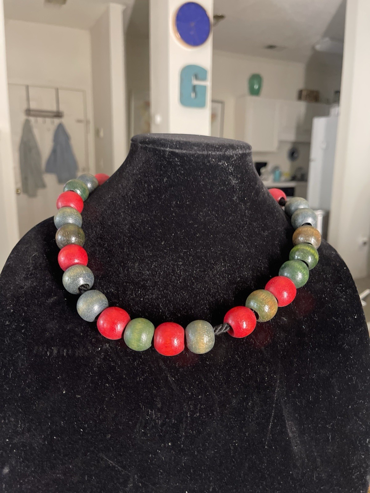 Multicolor Beaded Necklace Round Beads Beaded Chain Spring Ring Clasp