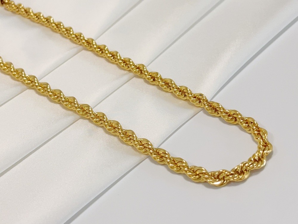 18K Yellow Gold Diamond Cut Rope Chain 8mm NecKlace Mens Womens 26″