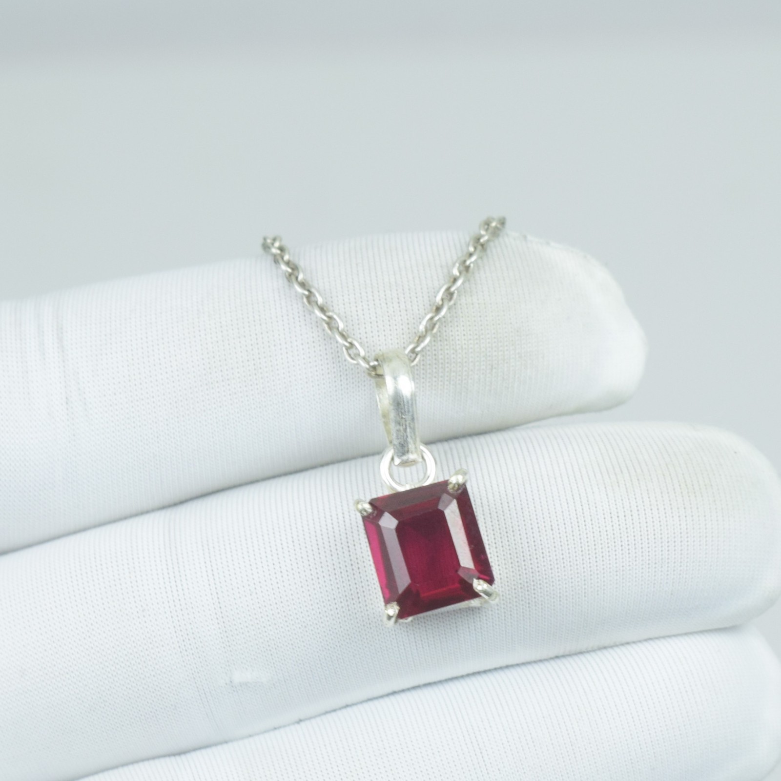 14Ct Emerald Red Ruby Pendant Jewelry, Marvelous 925 Sterling Gemstone Jewelry,