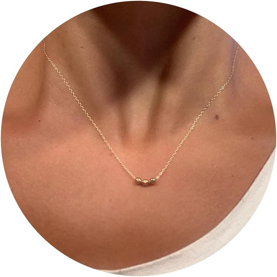 14K Gold/White Gold Plated Heart/Disc/Circle/Bee Necklace, Womens Choker Jewelry