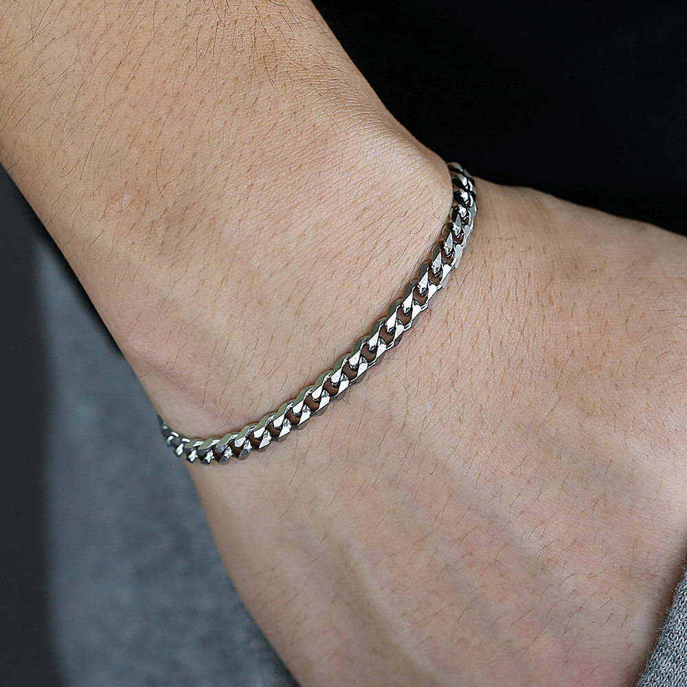 3/5/7mm 7-36″ Silver Stainless Steel Cuban Curb Chain Necklace Bracelet Hot Sale