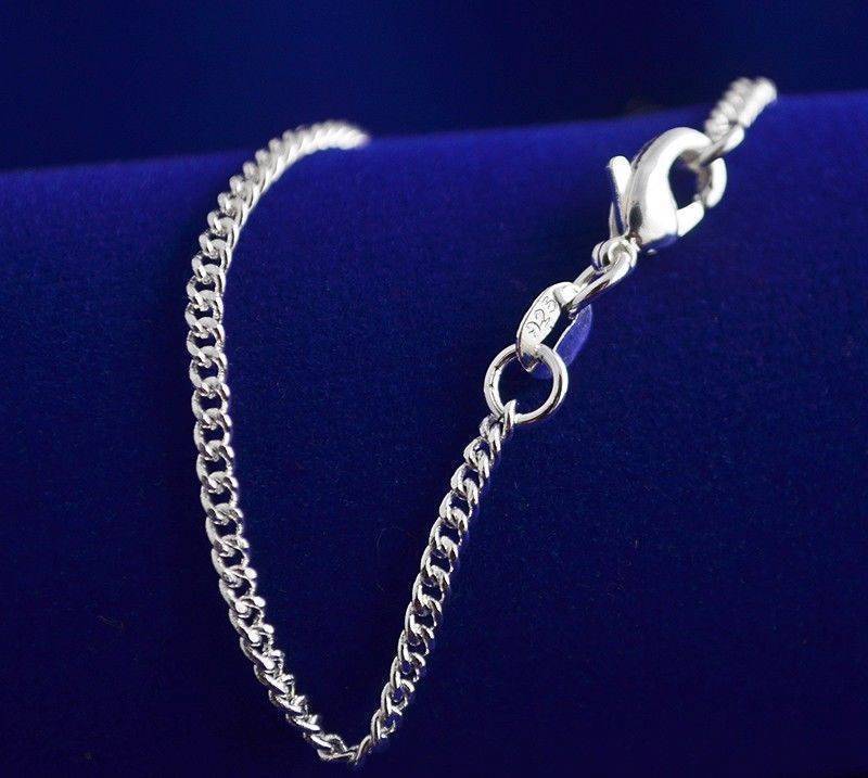 Wholesale 10pcs 925 Sterling Solid Silver Plated 2mm Curb Chain Necklace 16″-30″