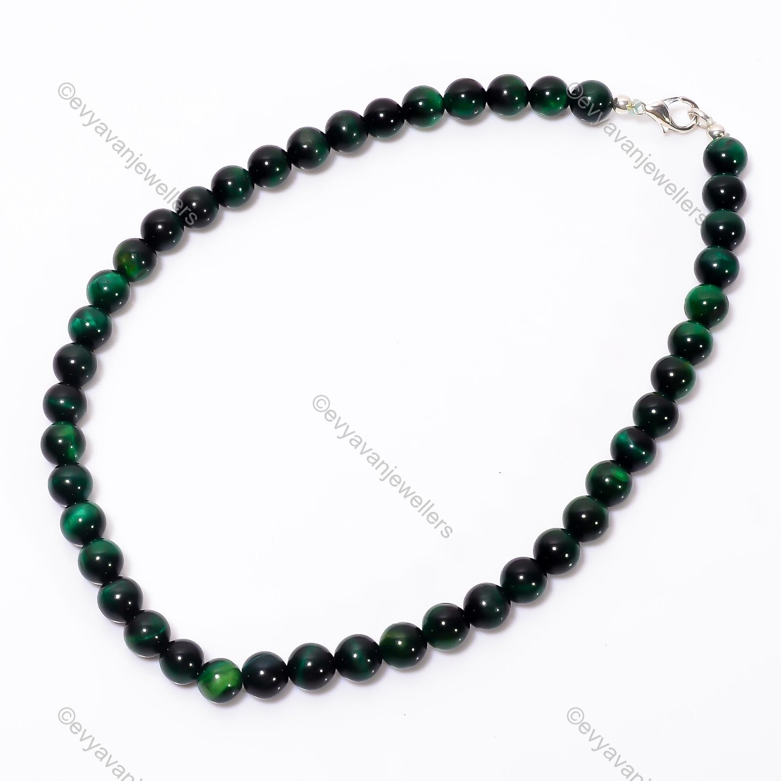 Green Star Gemstone Beaded Adjustable Necklace 925 Sterling Silver