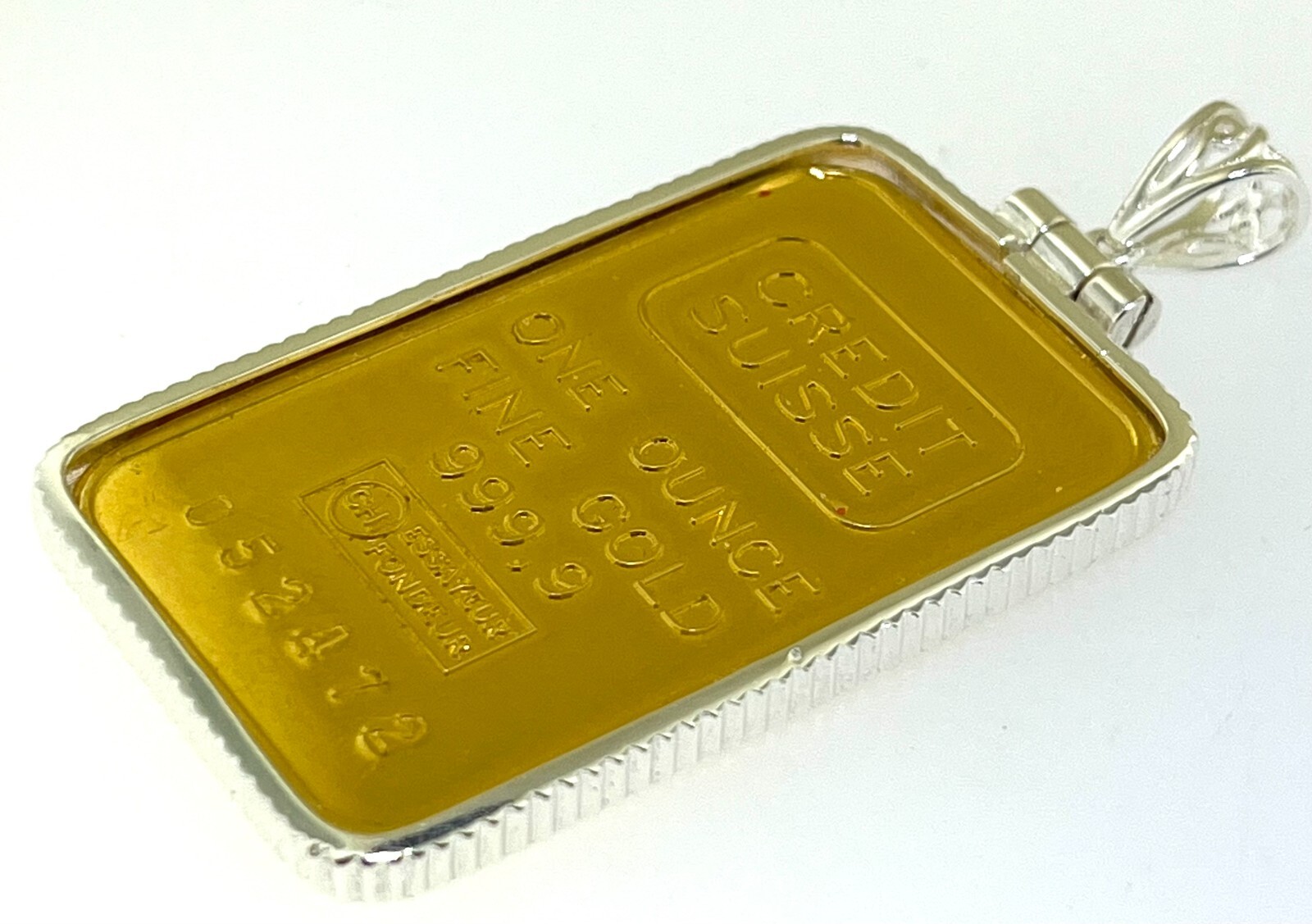 Sterling silver screw top Bezel frame For 1 oz ounce Credit Suisse Gold Bar