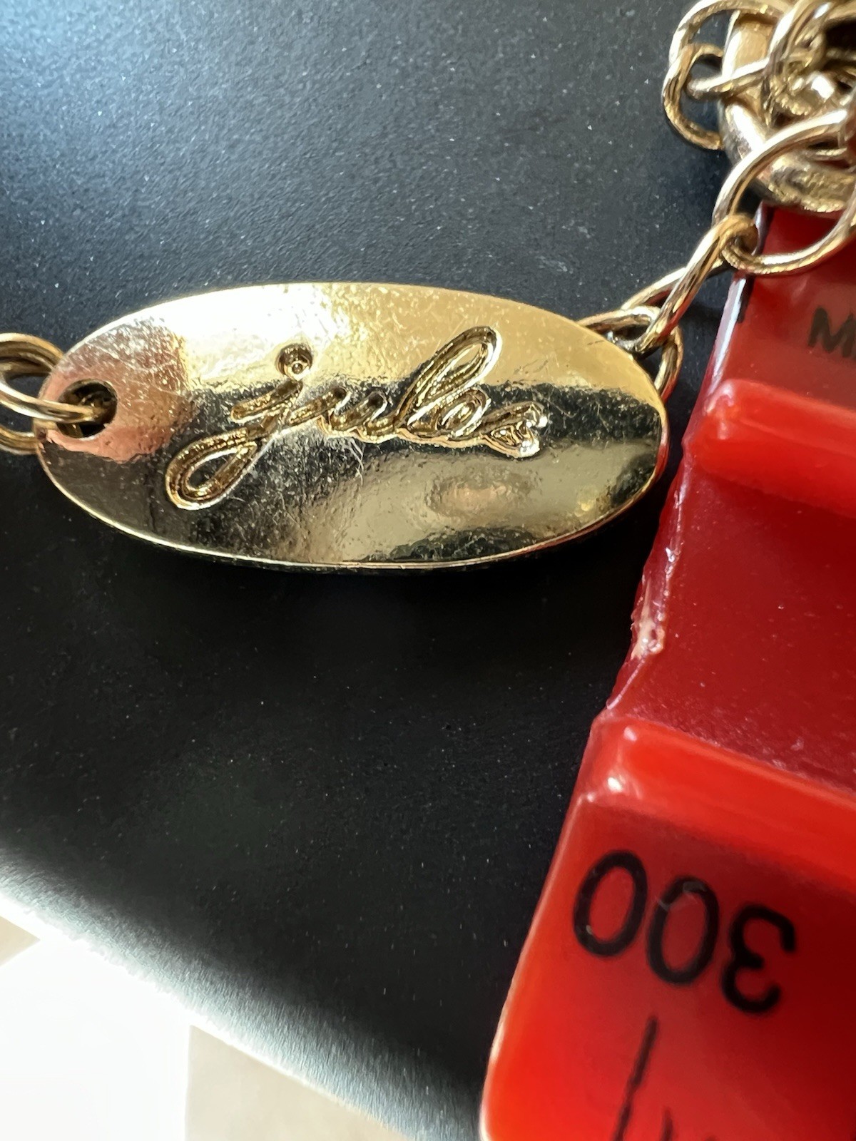 Vintage Designer Julia Golden Orange And Dark Pink Necklace