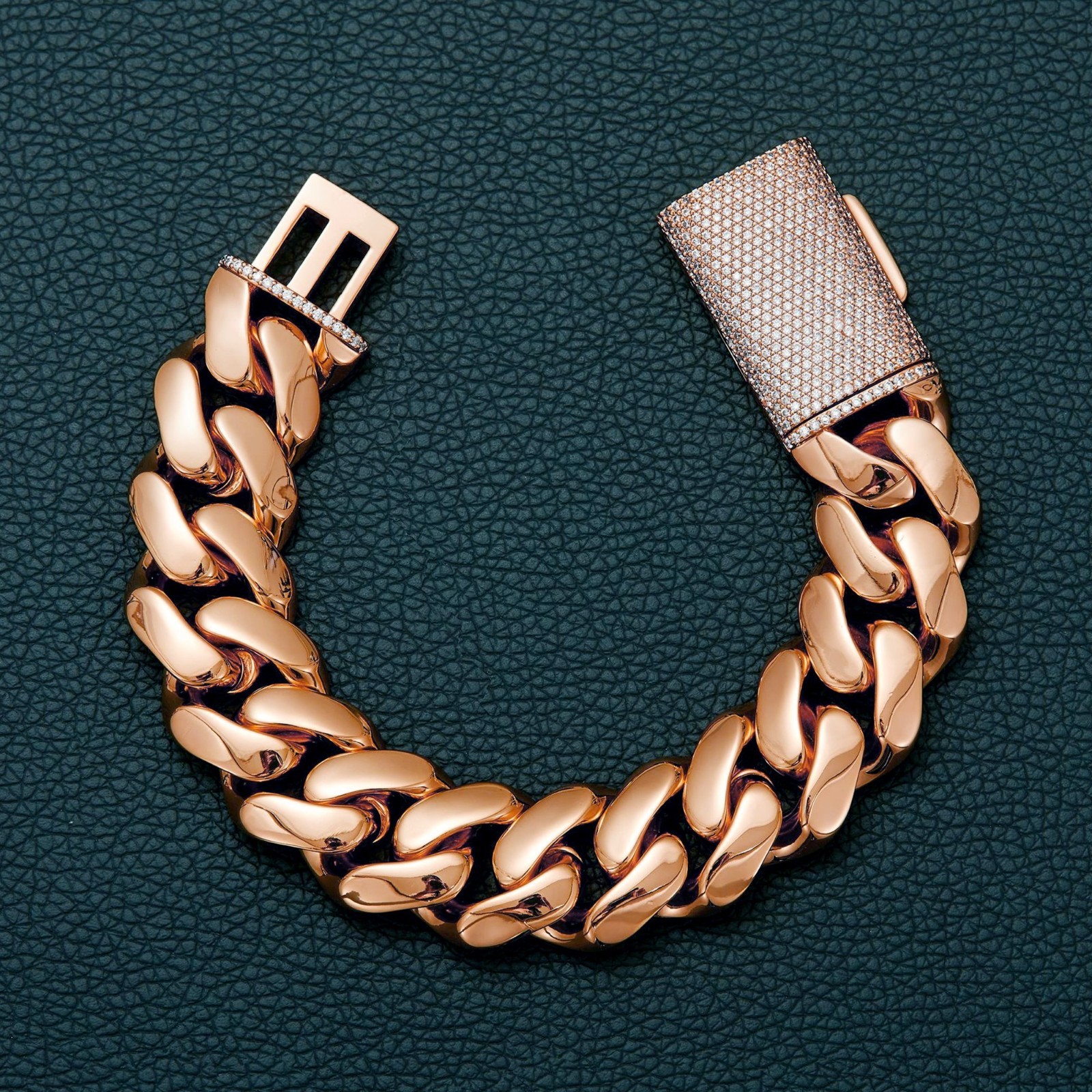 8-22MM Stainless Steel Rose Gold Miami Hip Hop Cuban Chain Necklace Bracelet