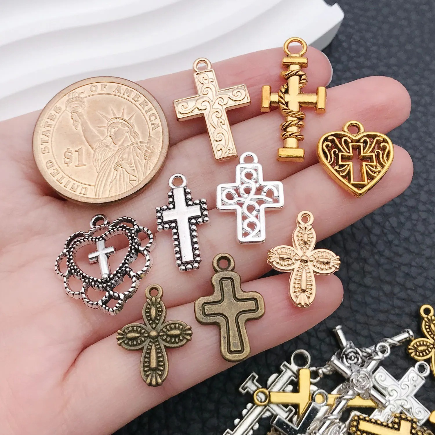 20/100 Styles Antique Silver Crosses Perfect for Handmade Jewelry like Necklace