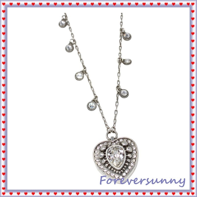 Brighton Shakespeare Crystal Pendant Locket Photo Opens Pendant Necklace