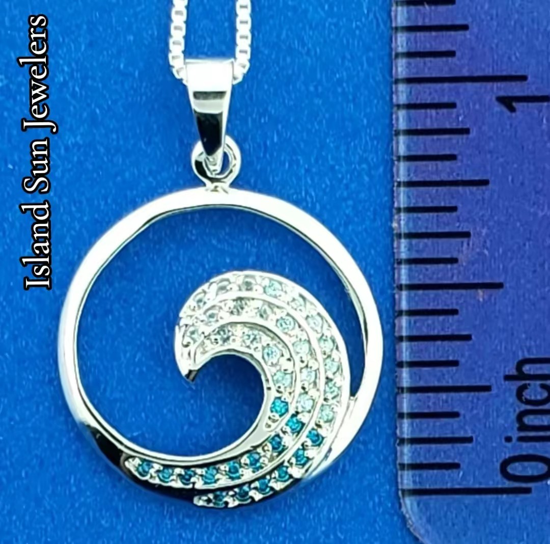 Wave Pendant, Sterling Silver