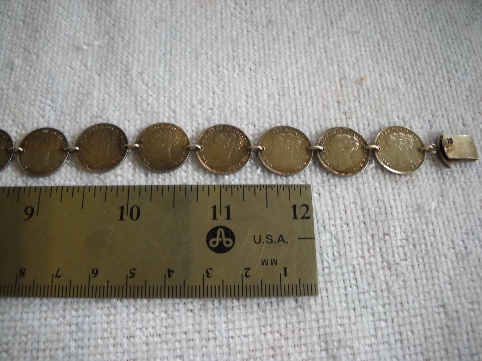 Great Britain Silver 3 Pence Coin Choker 22 coins 15 inch ONE OF A KIND 1880’S