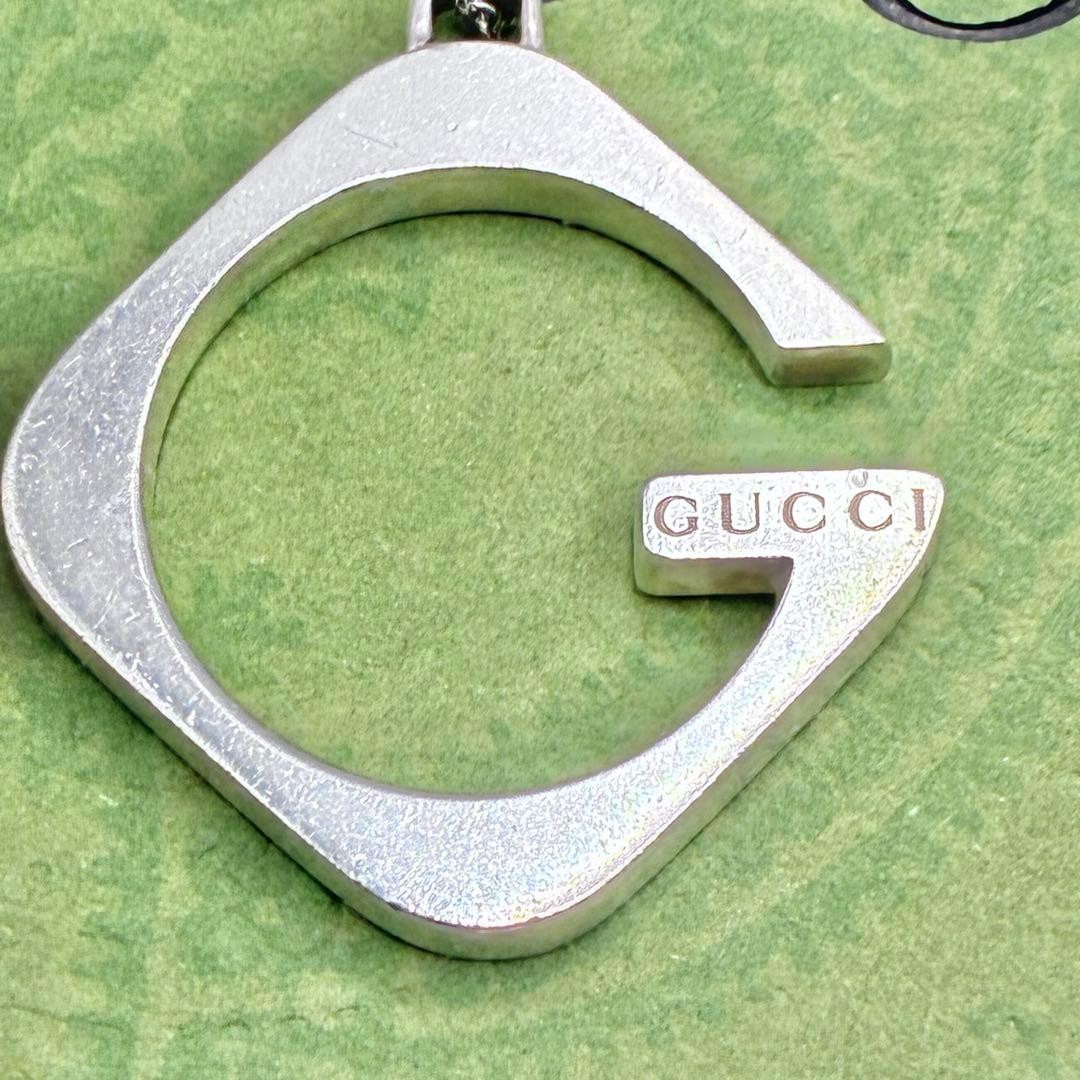 Excellent Gucci G Logo Plate Necklace, Silver 925, Aftermarket Chain