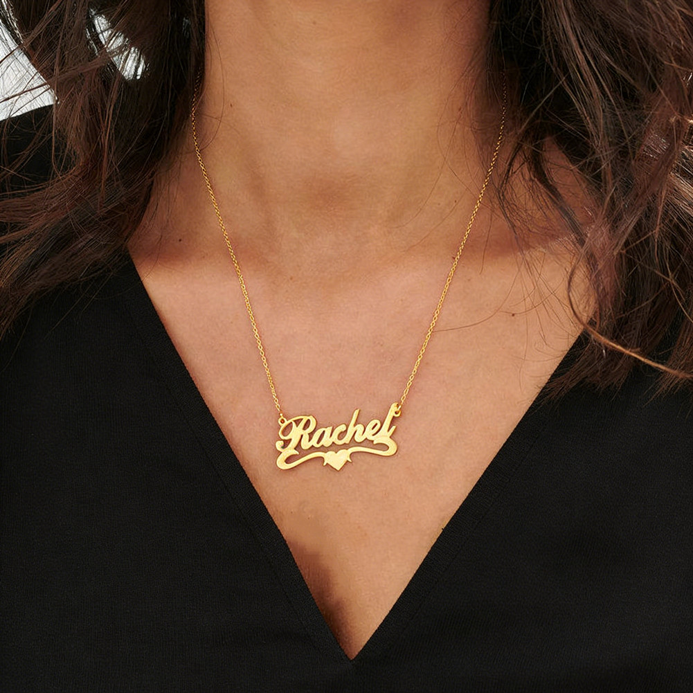 Personalized Name Heart Pendant Necklace for Women Custom Made with Any Names