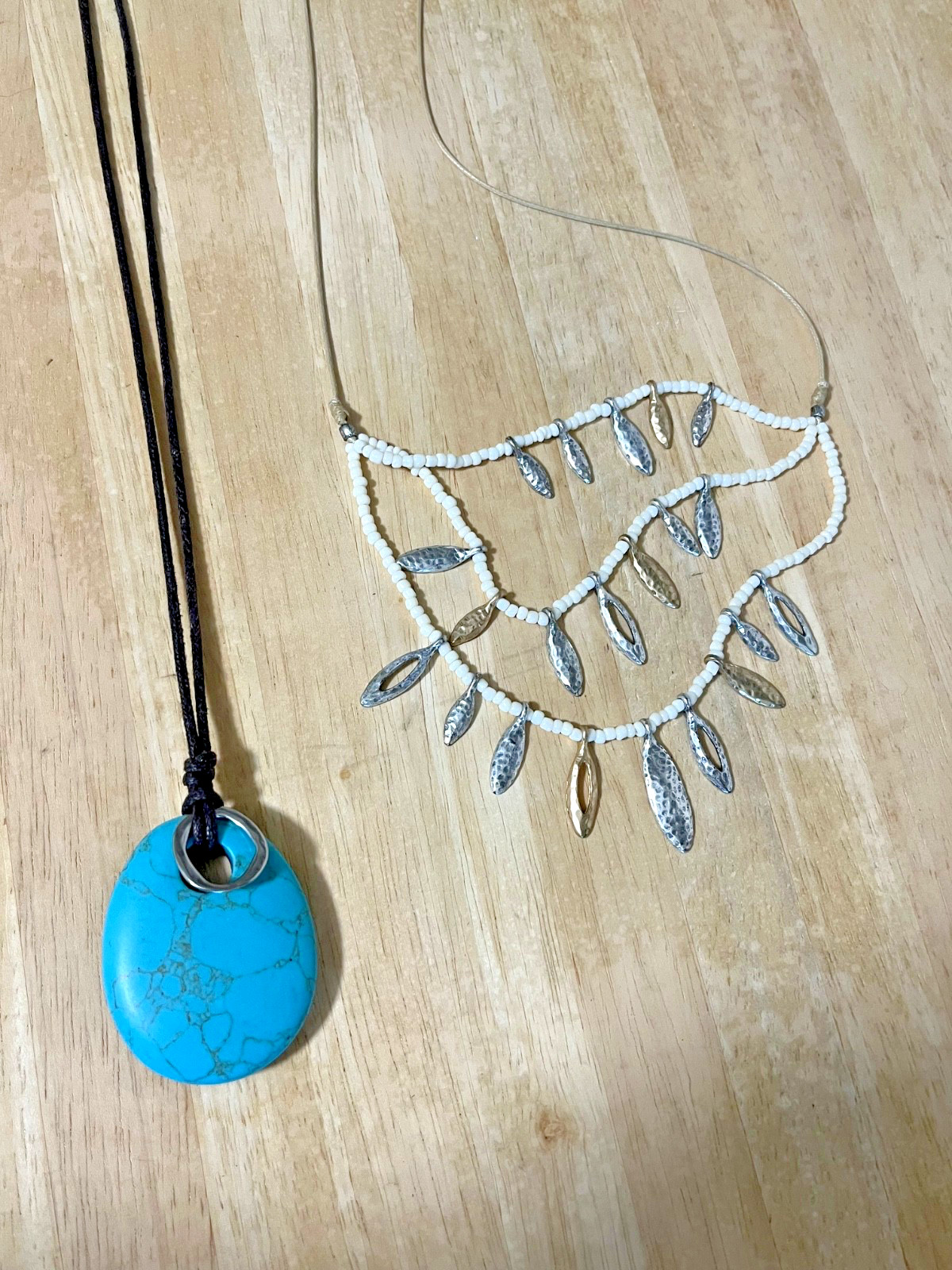 J Jill Boho Fashion Pendant Necklaces Lot of 5 Adjustable 17 in Long Excellent