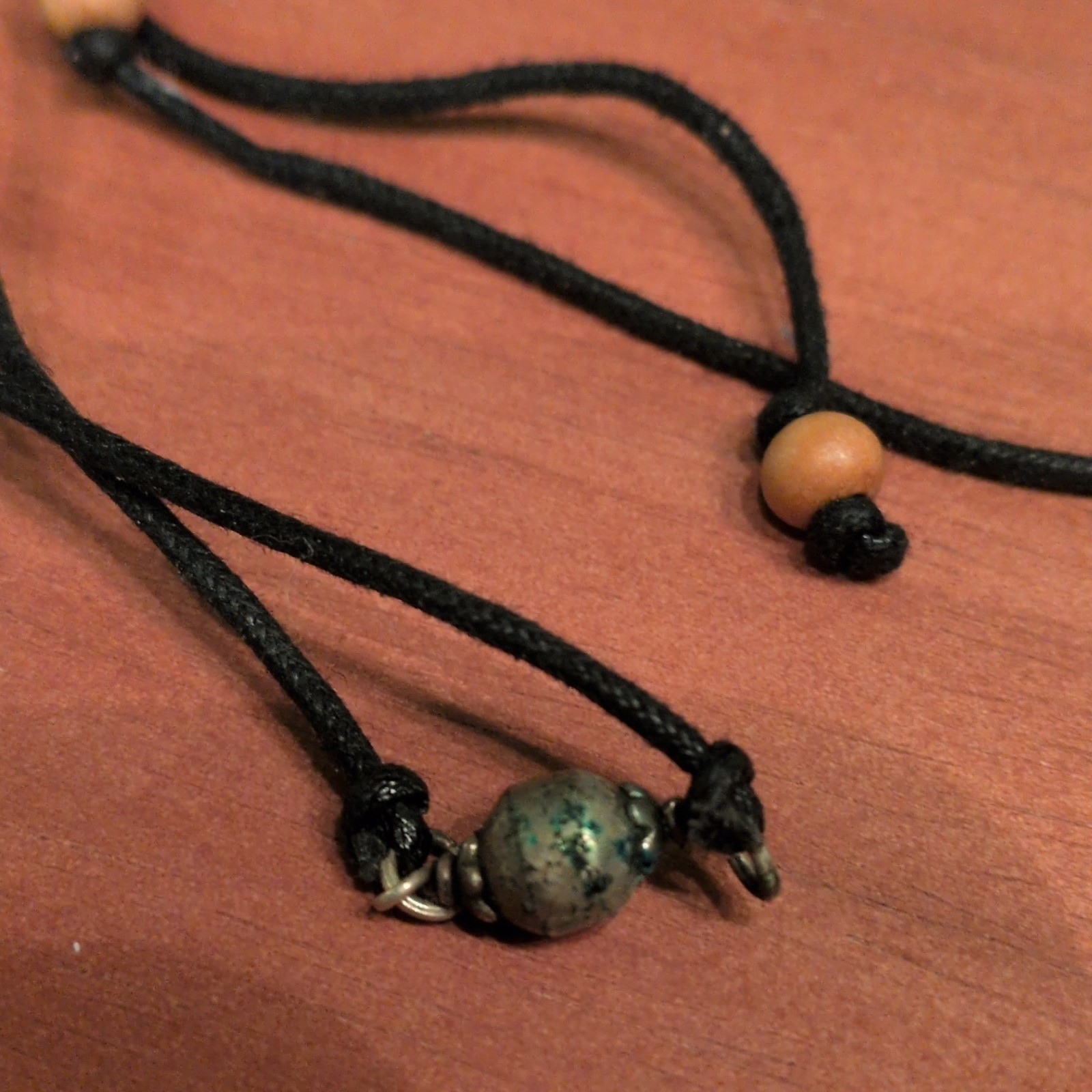Black Adjustable Cord Necklace with Parad Pendant