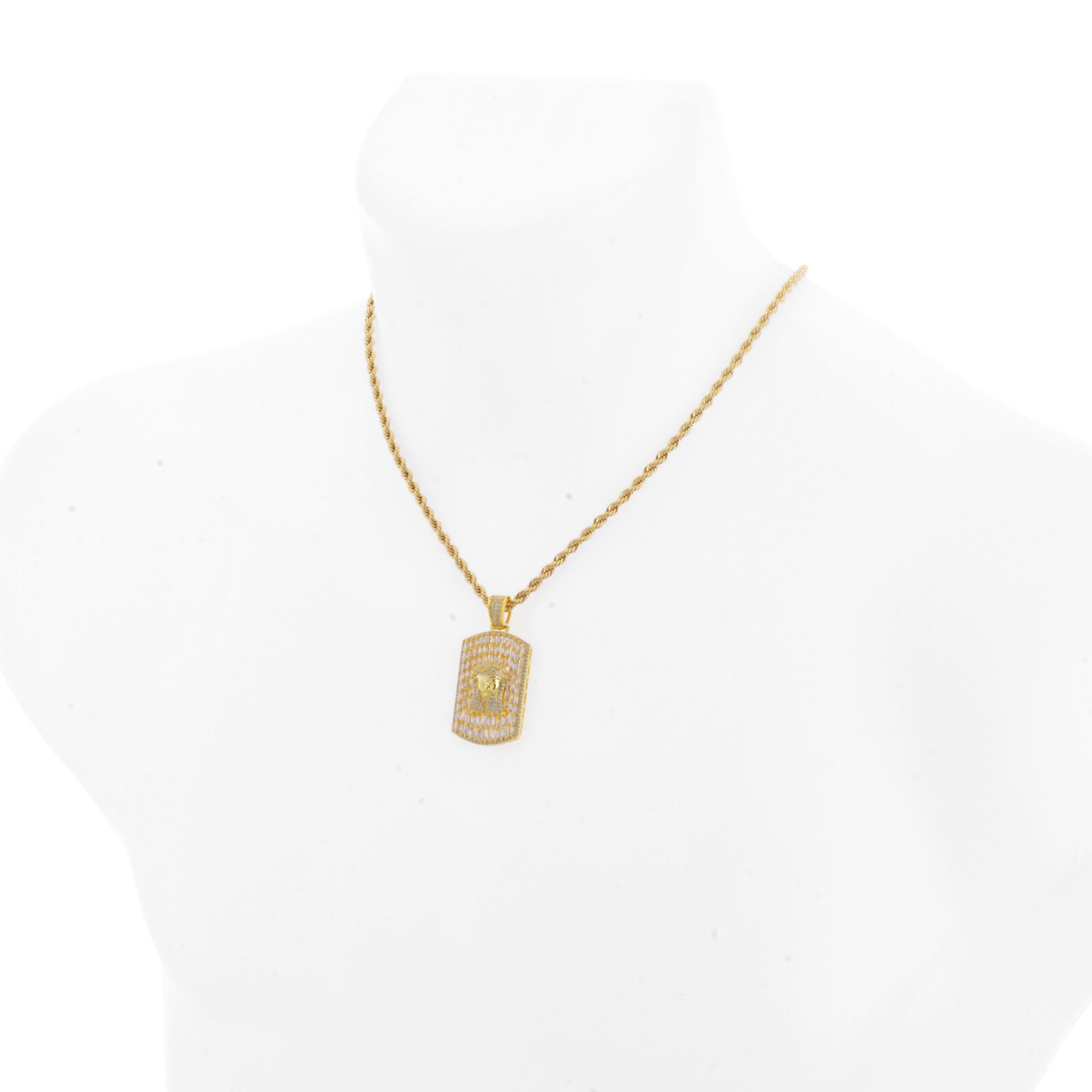 Hip Hop Dog Tag Jesus Pendant 20 inch Choker Rope Chain Necklace BCR 17098