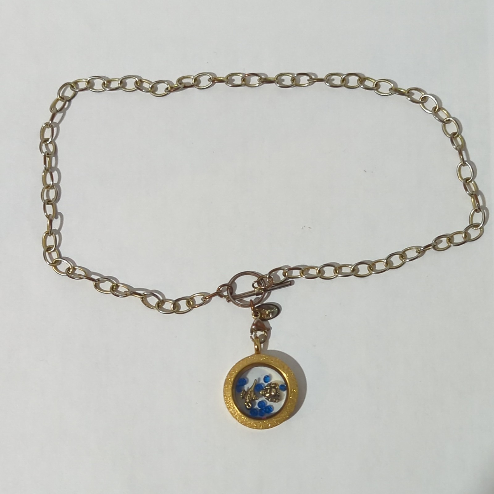 Authentic Origami Owl Small Gold Twist Locket Bundle with Chain and Charms