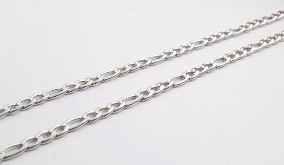 Wholesale 316L Stainless Steel Silver Curb Figaro Chain Necklace Mens & Womens