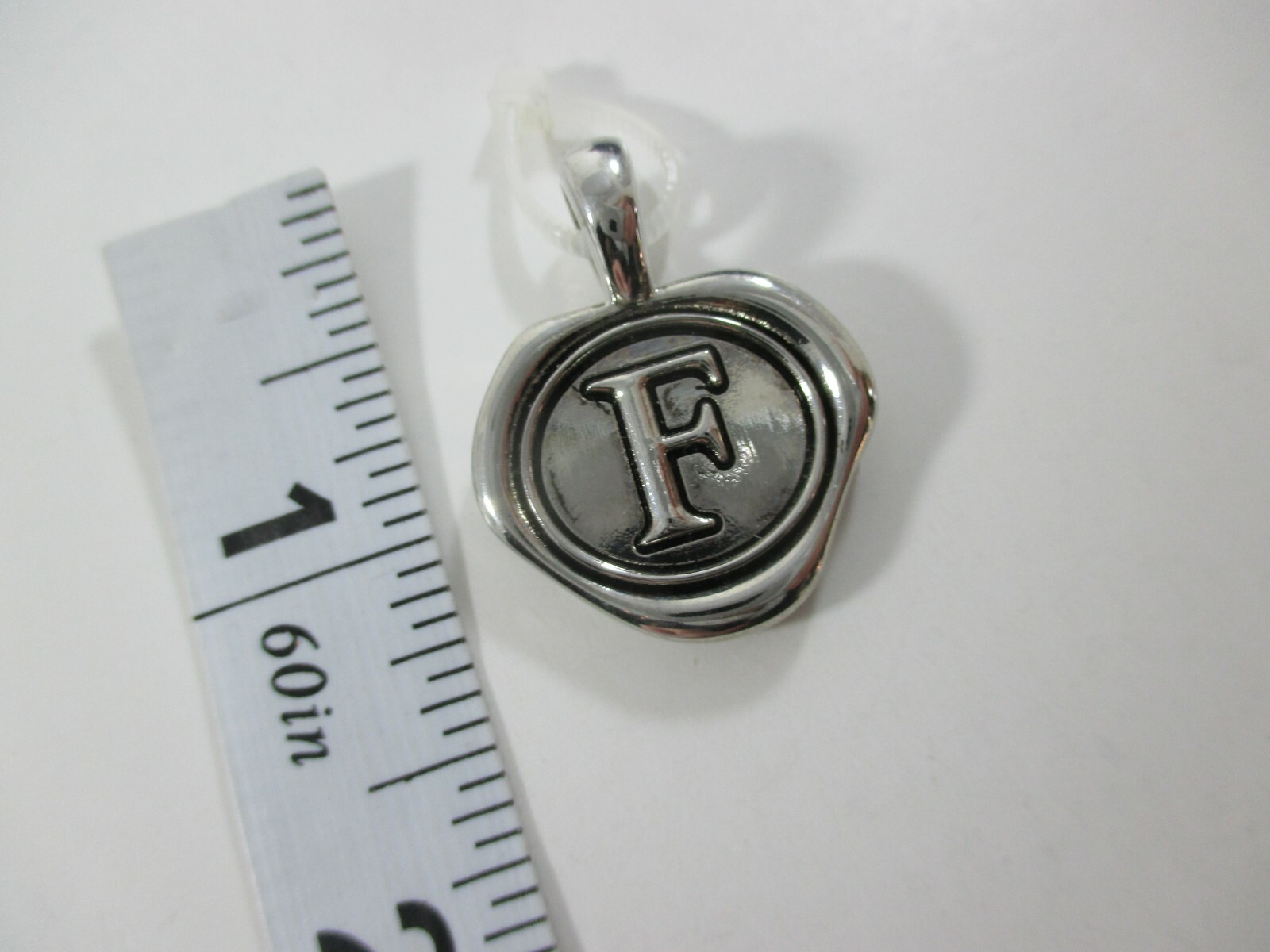 Initial F wax stamp CHARM PENDANT ganz