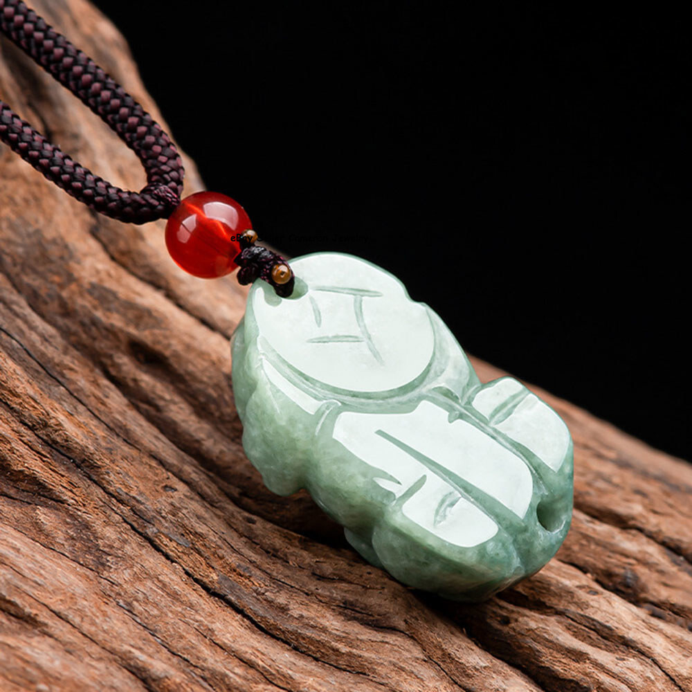 Real Grade A 100% Natural Green Jade Jadeite Women Lucky Pixiu Bead Pendant