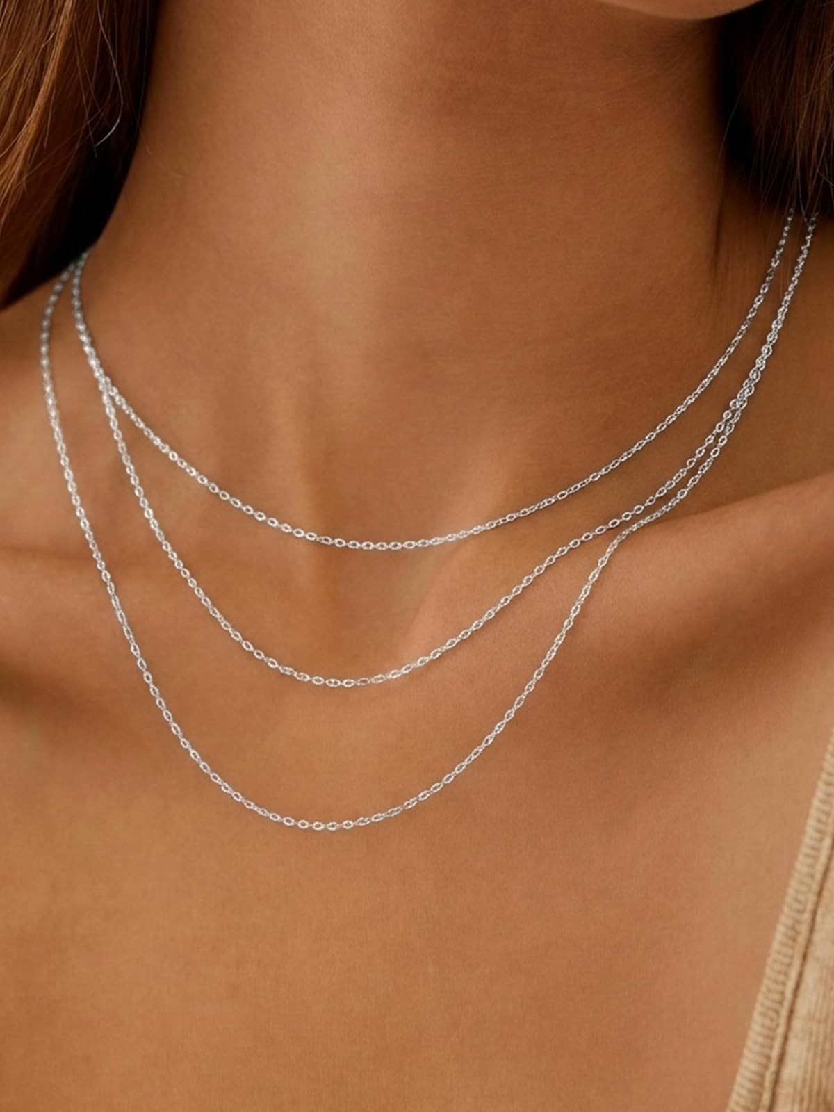 Elegant 2.5MM Silver Rolo Cable Necklace for Women – 316L Stainless Steel, Gold