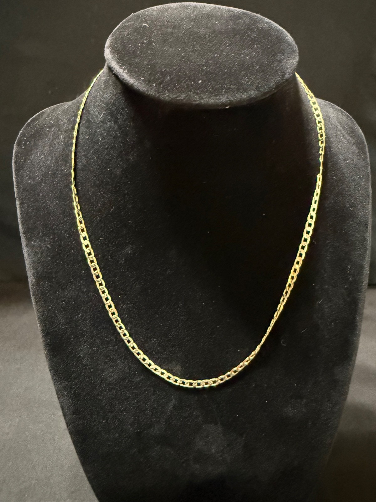 cuban necklace chain 18k gold filled stamped itally 750 16 inch 2.5 mm