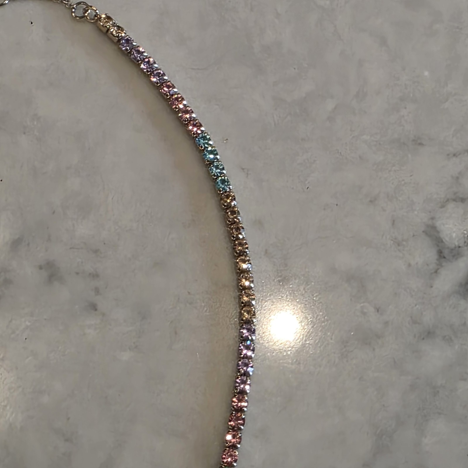 J. Crew Rainbow Crystal Rhinestone Tennis Choker Necklace