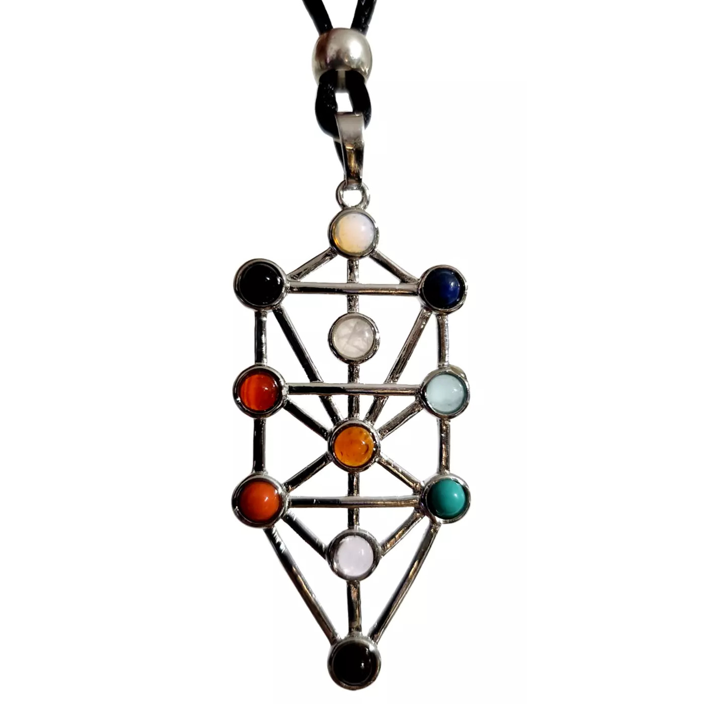 Tree of Life Sefirot Necklace Chakra Pendant Gemstone Kabbalah Bead Jewellery