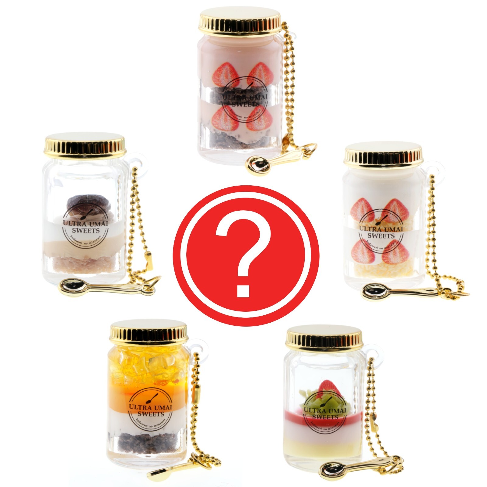 Cake Jar Glass Bottle Spoon Pendant Vial Charm Clear 1 Random Gashapon Figure
