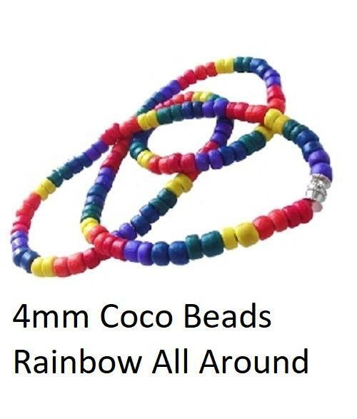 18 Inch Gay Pride Surfer Necklace Choker Rainbow Coco Beads Puka Shells LGBTQ