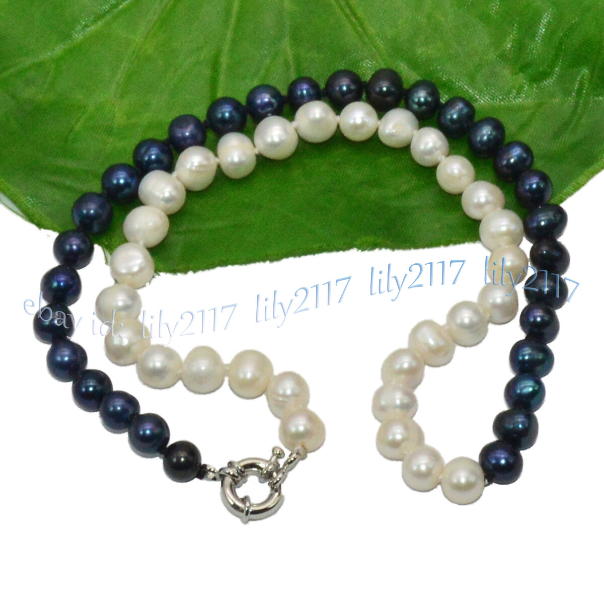 7-8mm Real Natural White Black Freshwater Pearl Baroque Beads Necklace 14-48”