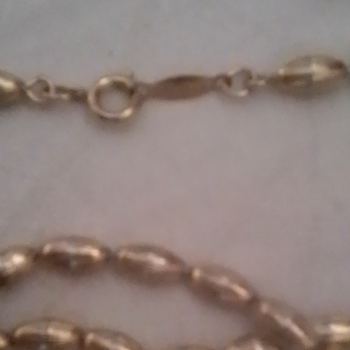 Gold Tone Metal Oval Link Chain Necklace with Lobster Clasp, No Stone