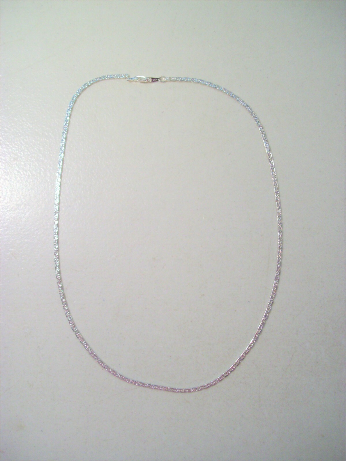 Nwot 14K White Gold Plated 20″ Flat Chain Link Necklace