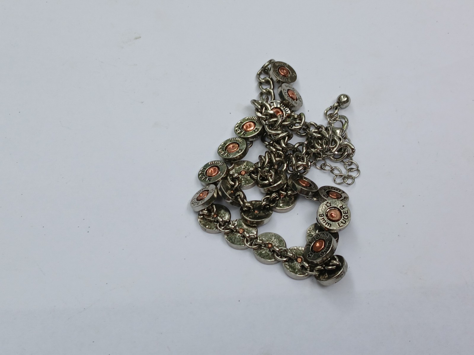 Bullet And Casing Necklace 9mm. 18″