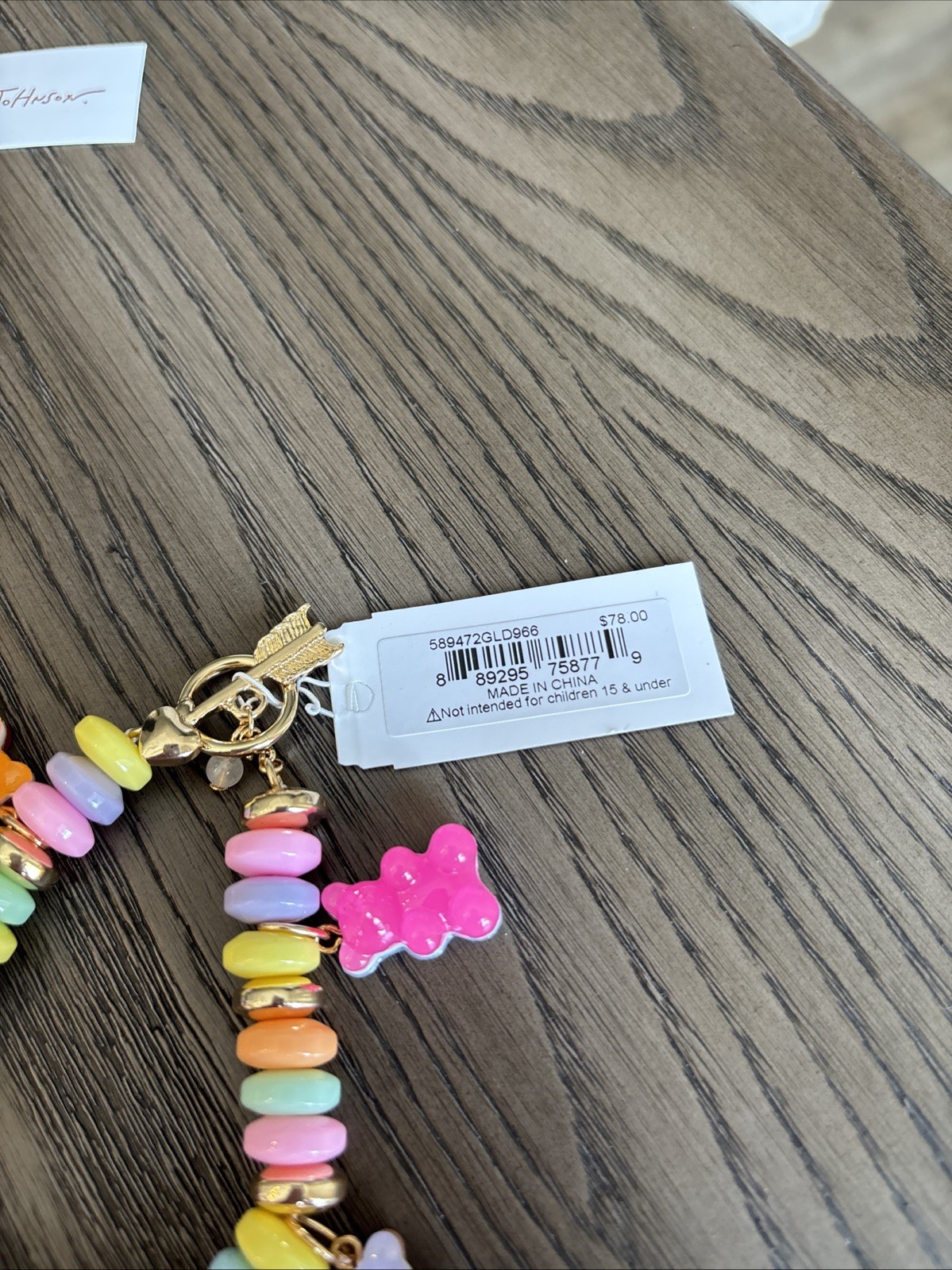 Betsey Johnson Gummy Teddy Bear Candy Statement Necklace & Bracelet Set NWT